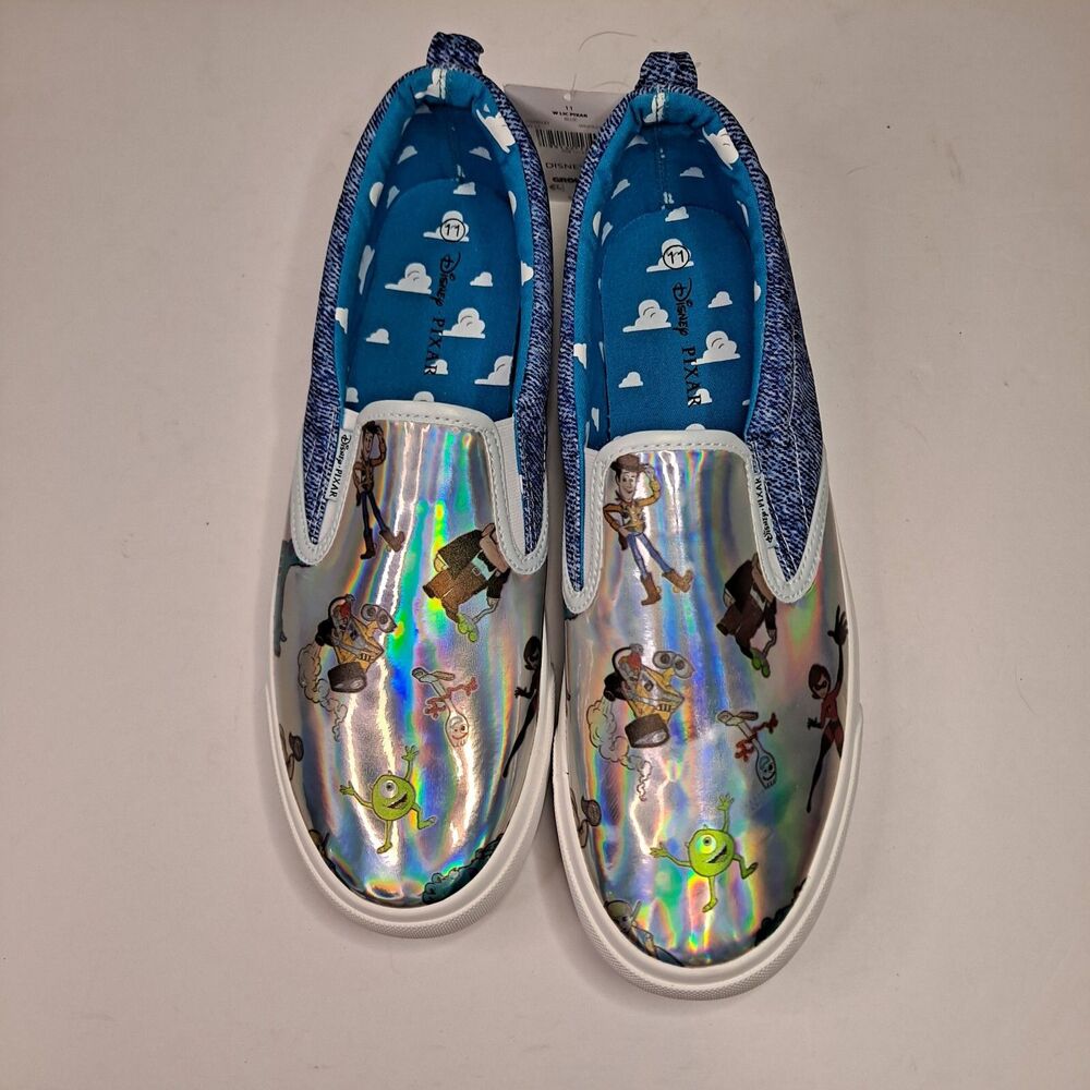 Disney Pixar Womens 11 Sneakers Ground Up Iridescent Woody Wall-E Monsters, Inc